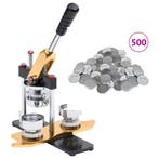 vidaXL Buttonmachine draaipunch met 500 st buttononderdelen, Hobby en Vrije tijd, Verzenden, Nieuw