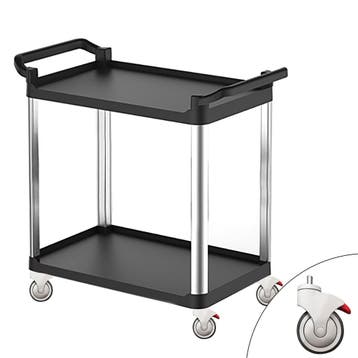 GGM Gastro | Serveerwagen kunststof - 800x500mm - met 2 |, Verzenden