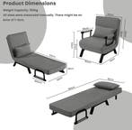 Nieuw: 3-in-1 Stoel, lounge en slaapbank in meerdere kleuren, Verzenden, Nieuw, Eén, Stof