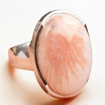 Rosé Aurora Ring – natuurlijke roze scolecite uit Brazilië -
