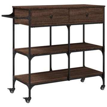 Keukentrolley 105cm - Bruin Eiken | Retourdeal 35% Korting, 100 tot 150 cm, Bruin, Ophalen of Verzenden, Zo goed als nieuw