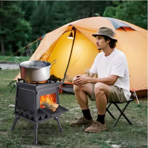 Opvouwbaar Camping Kooktoestel Hout Stove Carbon Staal, Doe-het-zelf en Verbouw, Verwarming en Radiatoren, Nieuw, Verzenden
