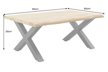 Industriële salontafel WILD 90cm bruin wild eiken look zwart, Huis en Inrichting, Tafels | Salontafels, Ophalen of Verzenden, Nieuw