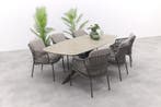4SO Capalbio/Prado Deens ovale 6-persoons tuinset 240x105, Tuin en Terras, Tuinsets en Loungesets, Verzenden, Nieuw, Rvs, Tuinset