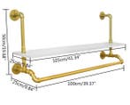 Gouden wandkledingrek met planken en kaststangen, Huis en Inrichting, Kasten | Wandmeubels, Verzenden, Nieuw