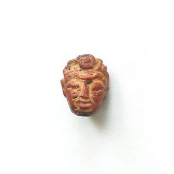 Gandhara Archaïsch glas XS Godheid Hoofd Kraal Talisman - 16
