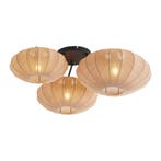 Japandi plafondlamp bruin 3-lichts - Multi Bida, Verzenden, Nieuw, Japandi