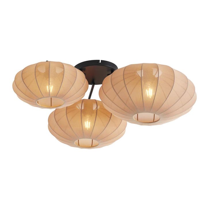 Japandi plafondlamp bruin 3-lichts - Multi Bida, Huis en Inrichting, Lampen | Plafondlampen, Nieuw, Verzenden