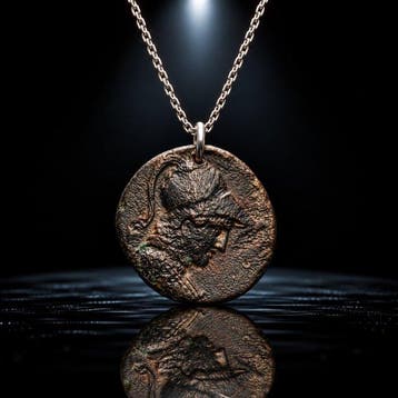 Oud-Grieks Brons Athena & the Sacred Eagle — Symbolen van