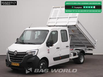 Renault Master 130PK Kipper Dubbel Cabine 3500kg trekhaak Ai, Stof, Gebruikt, Euro 6, Renault
