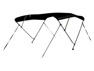 Bimini top deluxe 3 boog 183x137-152x117cm zwart, Ophalen of Verzenden, Nieuw