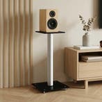 vidaXL Luidsprekerstandaards 2 st 1 pijler gehard glas zwart, Muziek en Instrumenten, Standaards, Verzenden, Nieuw