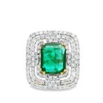 Ring - 14 karaat Geel goud, Rhodium geplateerd - 5.67ct. tw., Nieuw