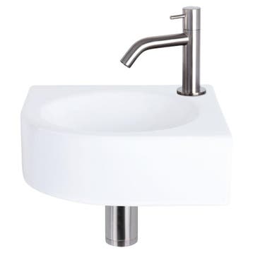 Fonteinset Differnz Cleo 30x30x10 cm Keramiek Wit Met Kraan, Overige typen, Nieuw, Ophalen of Verzenden, Minder dan 100 cm