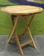Klaptafel 80 cm rond teak, Ophalen of Verzenden, Nieuw, Teakhout