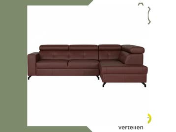 Leren hoekbank Nova - 2.5-zits arm links + Longchair arm, Huis en Inrichting, 250 tot 300 cm, Bohemian, Industrieel, Modern, Scandinavisch