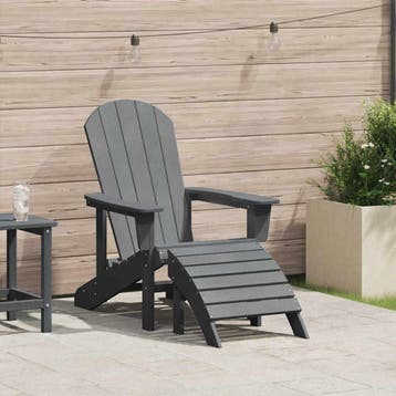 vidaXL Adirondack-stoel Lichtgrijs HDPE, Verzenden, Nieuw