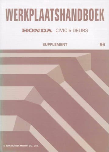 1996 Honda Civic 5-deurs Werkplaatshandboek supplement, Verzenden