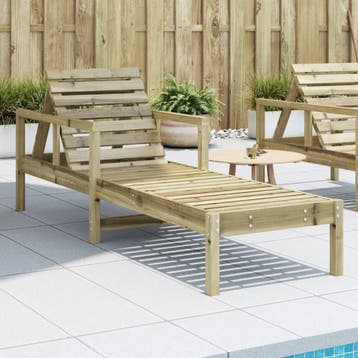 vidaXL Ligstoel 199,5x62x55 cm geïmpregneerd grenenhout, Tuin en Terras, Ligbedden, Verzenden, Nieuw