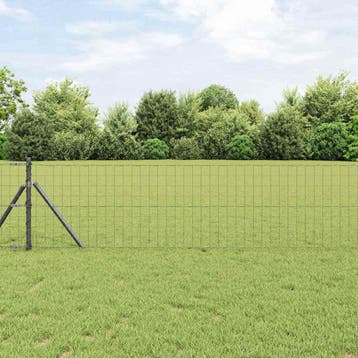 vidaXL Euro-hek met grondbevestiging 25 x 0,8 m PVC-Coated, Verzenden, Nieuw, IJzer