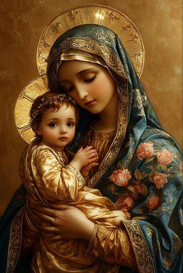 CREATIVE_HUB - Golden Child and Rose Madonna cracklè style