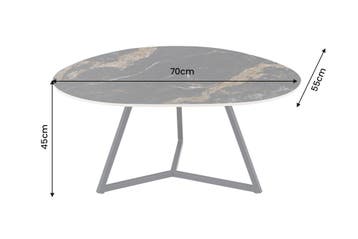 Salontafel MARVELOUS 70cm aurora oro keramiek zwart goud, Ophalen of Verzenden, Nieuw