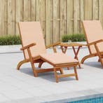 vidaXL Ligstoelkentingen en opvouwbare zonnebader 2 pcs, Verzenden, Nieuw