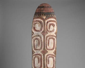 Prachtige Asmat-plank uit Papoea. - Papoea-Nieuw-Guinea