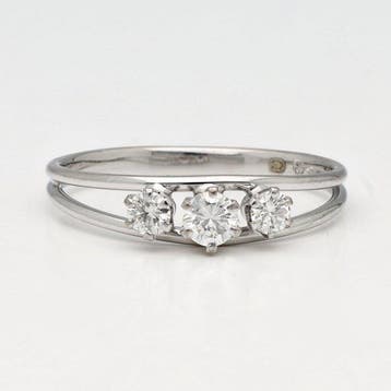 Ring - 18 karaat Witgoud Diamant (Natuurlijk), Nieuw