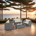 Wicker lounge München met aluminium frame incl. kussenhoezen, Tuin en Terras, Verzenden, Nieuw