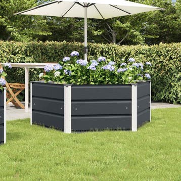 vidaXL Plantenbak Antraciet 129 x 129 x 45 cm Staal, 100 cm of meer, Verzenden, Nieuw, Metaal