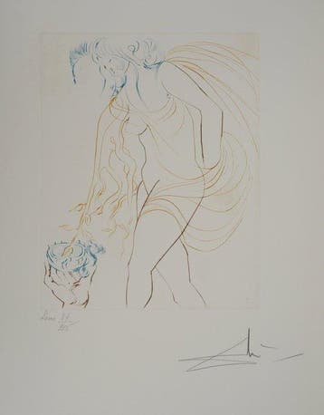 Salvador Dali (1904-1989) - Paradis Perdu : Le péché