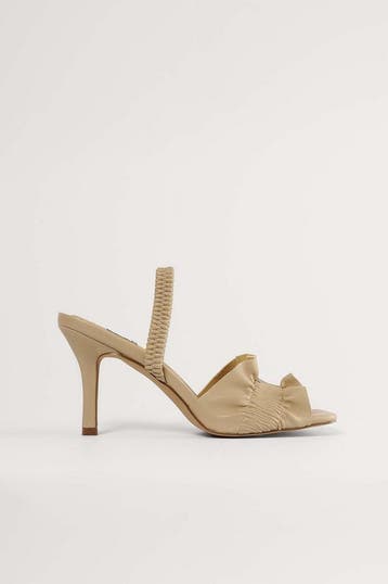 NA-KD Ruffled Vrouwen Sandalen - 37 - Beige, Verzenden, Nieuw