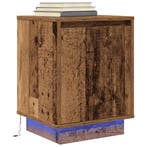 vidaXL Nachtkastje met LED-verlichting 38x34x50 cm oud hout, Verzenden, Nieuw, Hout