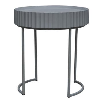 Bijzettafel Rill rond 46x40 cm grijs [en.casa], Verzenden, Nieuw