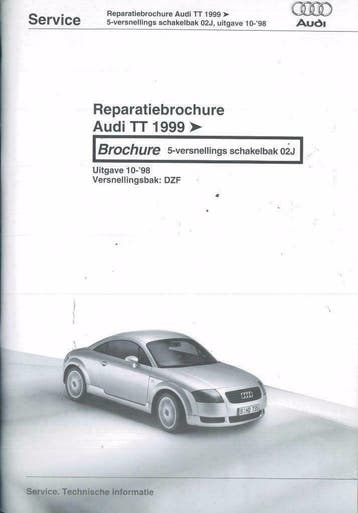 1999 Audi TT reparatiebrochure 5-versnellings schakelbak 02J, Verzenden