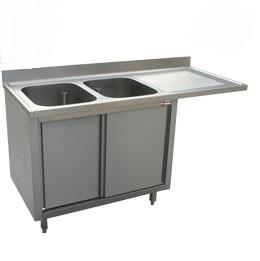 RVS Spoeltafel met 2 Spoelbakken | 180x70x88 cm, Verzenden, Nieuw in verpakking
