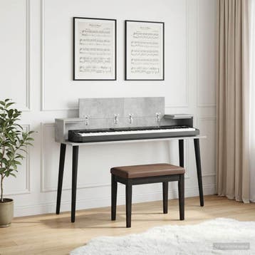 vidaXL studiobureau Betongrijs 130 x 36 x 19,5 cm Bewerkt, Verzenden, Nieuw