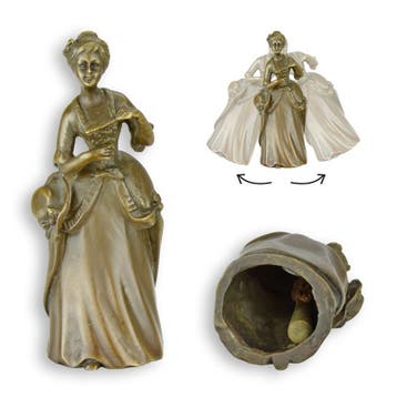 A BRONZE FIGURAL TABLE BELL OF A LADY (Beeldjes - Decoratie), Verzenden, Nieuw