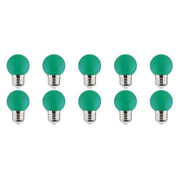 LED Lamp 10 Pack - Romba - Groen Gekleurd - E27 Fitting - 1W, Huis en Inrichting, Ophalen of Verzenden, Nieuw, Overige materialen