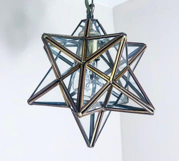 Plafondlamp - Glas - Ster, Antiek en Kunst