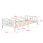 Kinderbed Nuuk met matras en uitvalbeveiliging 90x200 wit, Kinderen en Baby's, Kinderkamer | Bedden, Verzenden, Nieuw