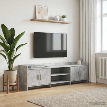 vidaXL TV-kast 168 x 33 x 47 cm Betongrijs Bewerkt hout, Minder dan 50 cm, Verzenden, Nieuw, Minder dan 100 cm