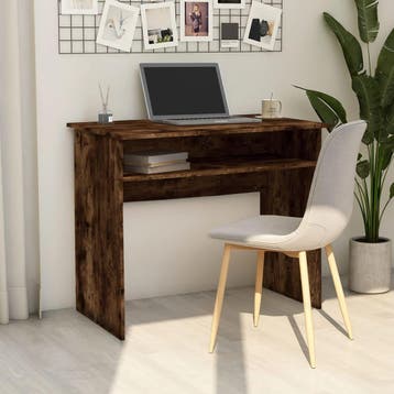 vidaXL Bureau 90x50x74 cm bewerkt hout gerookt eikenkleurig, Verzenden, Nieuw