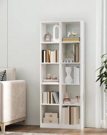 Witte Kubus Boekenkast – Moderne Opbergkast 5 Planken, Huis en Inrichting, Kasten | Boekenkasten, Verzenden, Nieuw
