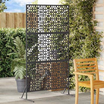 vidaXL Privacyscherm 100 x 50 x 180 cm Staal Zwart, Verzenden, Nieuw, IJzer