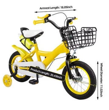 Kinderfiets 12 Inch Met Zijwielen Mand en Verstelbaar Zadel, Verzenden, Nieuw