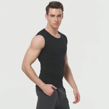 Heren Mouwloze Tanktop van Katoen - Slim Fit, Ademend en Com, Verzenden, Nieuw