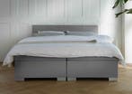 ACTIE! Boxspring Andorra 140 200 Grijs, Verzenden, Nieuw, 140 cm, Twijfelaar
