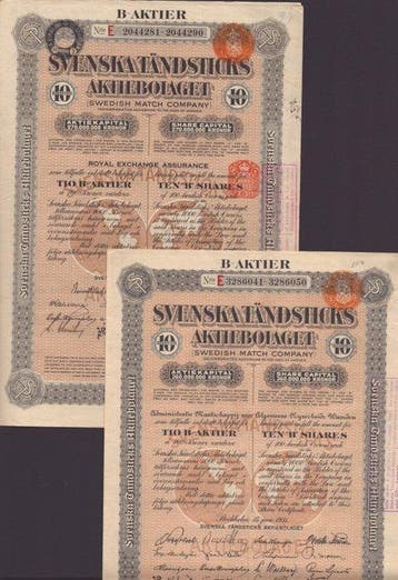 Zweden. Svenska Tandsticks 1927 - 1931 (Zonder minimumprijs)